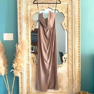 Michael Costello Jake gown in Taupe- size L